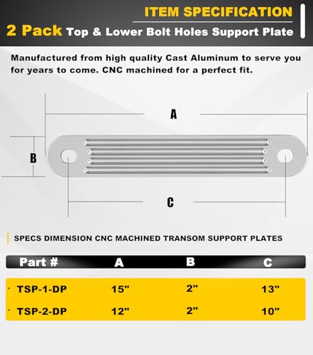 image for Camoo TSP-1 & TSP-2DP Transom Support Plate Kit for Top Bolt Holes Sta
