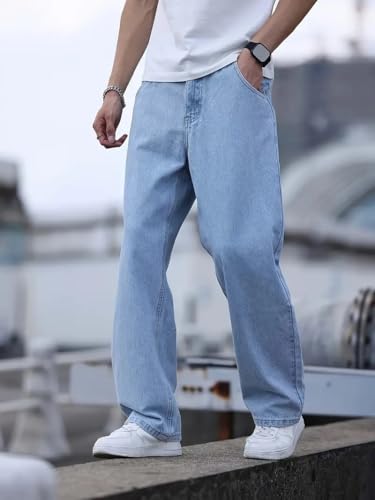 Image of THIRD QUADRANT Baggy Jeans for Men || Khaki Jeans || Jean Pant for man (in, Numeric, 30, Regular, Khakhi)