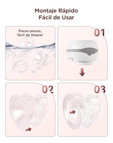 Miniatura 7 de Haokoo Sacaleches Electricos Manos Libres, Ligero Extractor De Leche Materna Portatil, Pantalla Lcd, Sin Bpa, Recargable, 3 Modos Y 12 Niveles, 21mm 24mm Brida, Para Viajes, Oficina, 1 Pieza