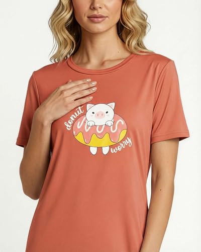 Image of Real Essentials 3 Pack: Women's Short Sleeve Nightgown Dress - Nightshirt Pajama Sleep Shirt Sleepwear (Available in Plus)