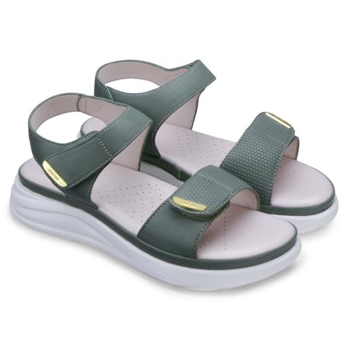Image of DOCTOR EXTRA SOFT Women's Ultra Lightweight Sandals with Memory Foam Cushion|Stylish & Comfortable|Casual & Non-Slip|Diabetic & Orthopedic Flip Flops with Adjustable Strap Ladies & Girls New-D-610
