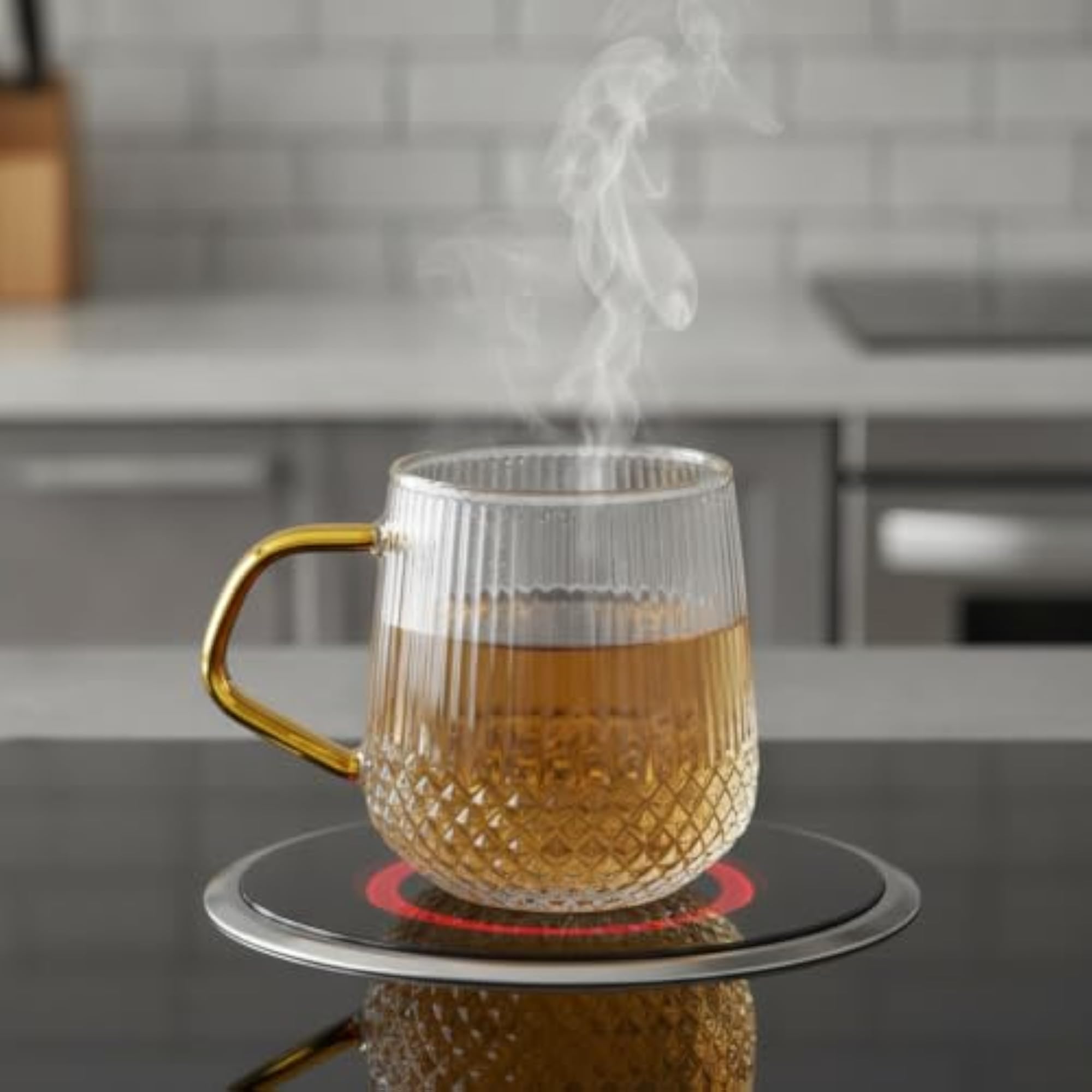 Ins Style Borosilicate Glass Mug with Handle, Heat-Resistant Coffee Cup
