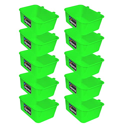 PAGONA - Bird Cage Food Plastic Feeder Bowl for Love Birds, Finches, Cockatiel, Pigeon & Ext. (Feeding Cup, 250ML, Pack of 10, Multi Color)