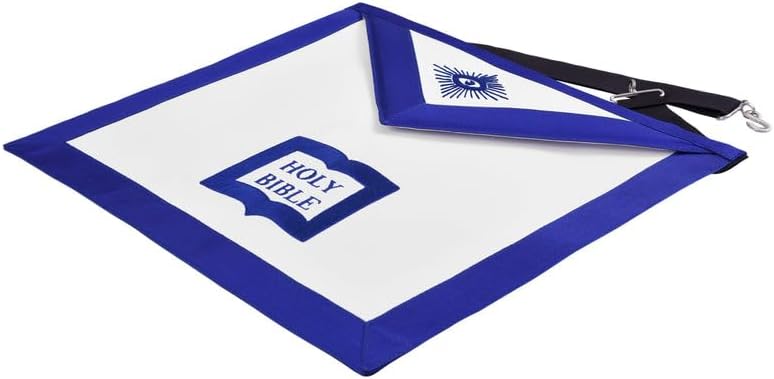Bricks Masons Royal Blue Officer Apron with Black Adjustable Waist Belt, Embroidered Design and Rear Pocket