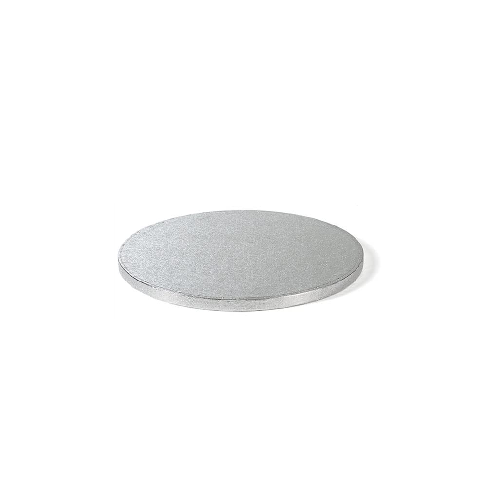 Decora Cakeboard Vassoio Sottotorta Rotondo Rivestito Argento H 1,2 Cm