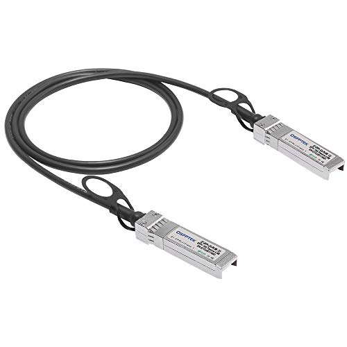 Image of QSFPTEK 10Gb/s SFP+ DAC Cable 0.5 Meters (0.5M), 10GBASE-CU Passive Direct Attach Copper Twinax SFP+ Cable for Cisco SFP-H10GB-CU50CM, Ubiquiti, D-Link, Supermicro, Netgear, Mikrotik