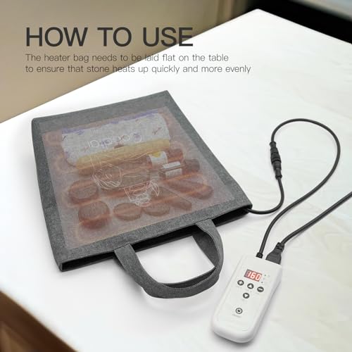 Goodtar Hot Stone Massage Warmer -Digital Controller Stone Heating Bag, Portable Electric Spa Hot Stone Massager and Heater for Body Relax (NO Stone) 110V (Small Size)