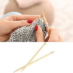 2pcs Aiguilles à tricoter en bois 13.8in Outil de tissage d'aiguille de tricot simple de grande taille pour DIY Chandail d'écharpe(12mm)
