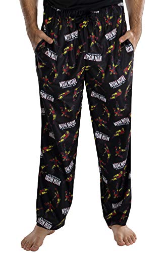 Marvel Men's Iron Man Retro Comic Allover Print Loungewear Pajama Pants