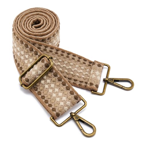 Image of ZOOEASS Bronze Buckles Purse Strap, 2 inch Wide Crossbody Handbag Strap Adjustable Replacement Shoulder Strap Vintage Embroidery