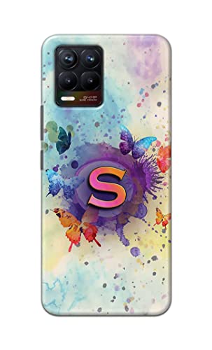 Image of PRINTFIDAA� Printed Hard Back Cover Case for Realme 8 4G | Realme 8 Pro 4G Back Cover (Alphabet S) -2808