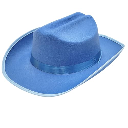 Image of The Dreidel Company Cowboy Felt Western Hat, 22 inch Circumference Dress Up Costume Clothes for Kids, Pretend Play, Party Favors