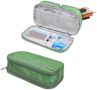 BARUHARI Pencil Case Large Capacity Pen Bag Big Stationery Storage Kit for Office Travel Cosmetic Pouch Arts and Crafts Supplies Organizer Multiple Compartments Water Resistant (G…