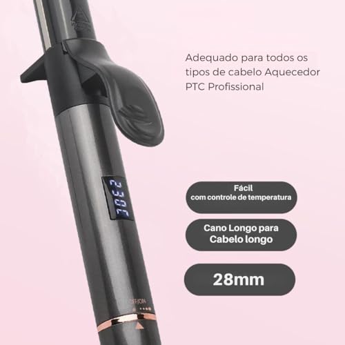 Benedita, Modelador de Cachos Cerâmica de Titânio Manual 28mm 100°C a 230°C Alta Tecnologia Bivolt T