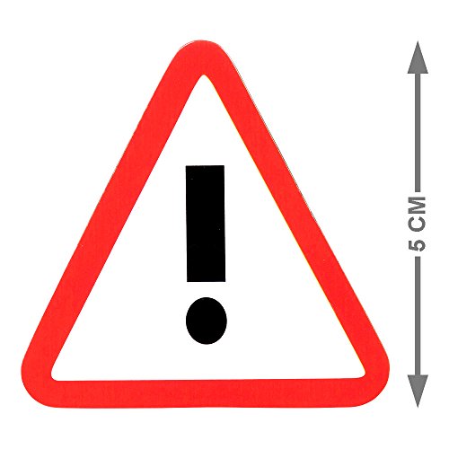 5 Ausrufezeichen Magnete 6 x 5 cm für Magnettafeln, Kühlschränke, Plantafeln und Whiteboards - Gefahr Vorsicht Verkehrszeichen Magnet