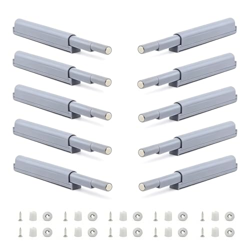 10PCS Push to Open Aimant, Poussoirs Magnétiques Push to Open, Loqueteau Magnétique et Amortisseur pour Porte Placard et Tiroir, Poussoir Porte Placard Silencieux et Stable pour Meubles et Armoires