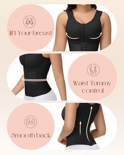 SHAPSHE Waist Trainer for Women Corset Shapewear Tummy Control Postpartum Waist Cincher Body Shaper Bra with Back Support3