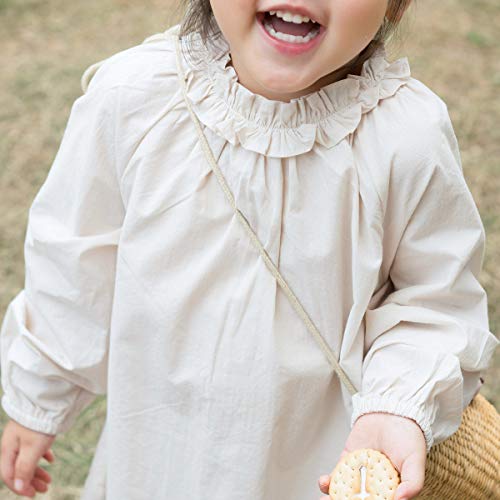 Image of Little Kids Girls Autumn Long Sleeve Shirt Toddler Peter Pan Lace Trim Blouse