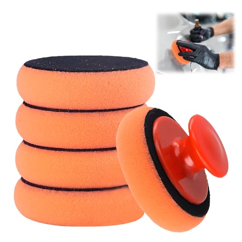 Pilyero 6 Pièces Pad Polissage 100 mm, Tampon Applicateur Voiture, Polissage Voiture, Adaptées pour Le Polissage Manuel, Le Cirage et L'entretien Automobile