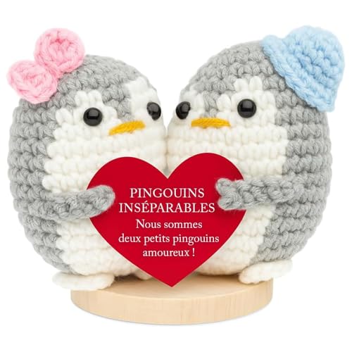 Pingouins Amoureux Inséparables, Idée Cadeau Romantique pour Couple Saint-Valentin pour lui et elle Anniversaire Mariage Anniversaire de Mariage Homme Femme...