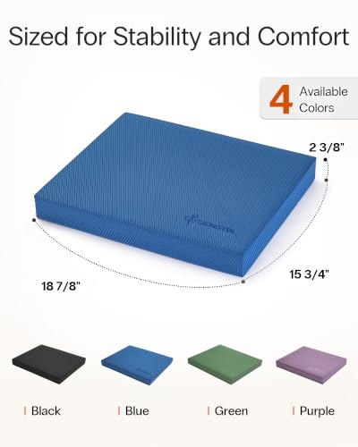 Image of StrongTek Extra Wide Foam Balance Pad for Physical Therapy, 19 inch X 15.8 inch X 2.4 inch, High-Density TPE Foam Pad for Exercise, Enhanced Stability, Core Strength, Non-Slip & Water-Resistant, for Fitness, Yoga