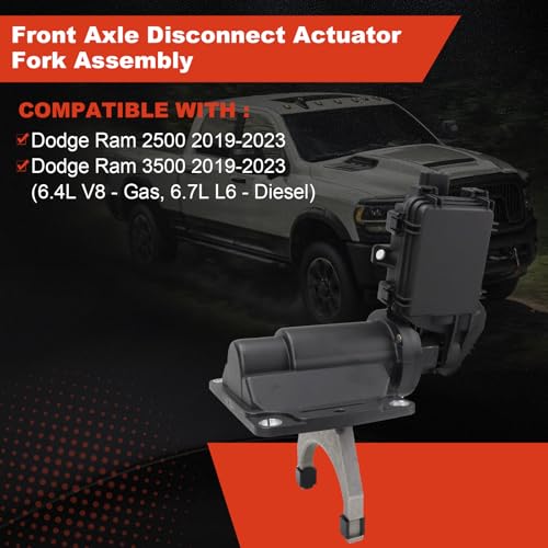 Image of 68449574AA Front Axle Disconnect Actuator Fork Assembly Compatible with Dodge Ram 2500 3500 6.4L 6.7L 2019 2020 2021 2022 2023 Replace 68449574AA