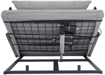 Adjustable Electric Power Lifting Bed Backrest with Remote Control, Collapsible Guardrails, 661.39 lbs Capacity, 2-80° Angle Adjustment - Gray