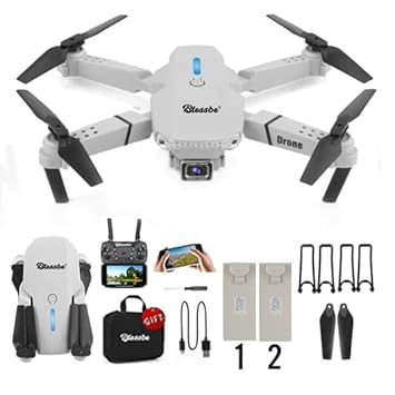 Blessbe BB126 Drone 2 Batteries 3 sides obstacle Avoidance Dual Camera WI-FI Quadcopter with Gesture Selfie Camera 1800 mAh Battery - 360 Flip Headless Mode Remote control Toy Quadcopter (Light Grey)