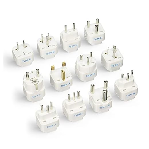 Ceptics Travel Adapter with Types A-M Plugs, Travel Plug Adapter Set Compatible with Power Sockets in All Continents, Compact World International Plug Adaptor Kit, Set of 12,GP-12PK