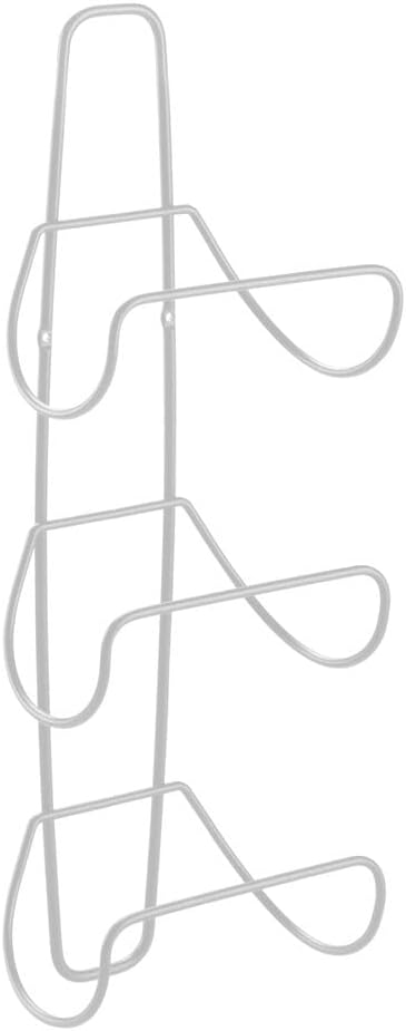 mDesign Metal Wall Mount 3 Level Bathroom Towel Rack Holder & Organizer - for Storage of Washcloths, Hand Towels - Use in Guest, Master, Kid's Bathrooms - Light Gray