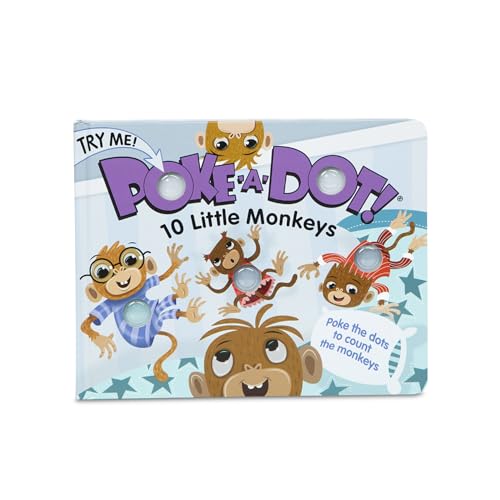 Image of Melissa & Doug Children's Book - Poke-a-Dot: 10 Little Monkeys (Board Book with Buttons to Pop) - FSC Certified