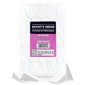 Artist’s Choice 100 Pack Makeup Sponge Mini Applicator Wedges, Triangle Cosmetic Sponges for Foundation, Blush, Eye Shadow, Blending and Smoothing, Disposable, Latex Free