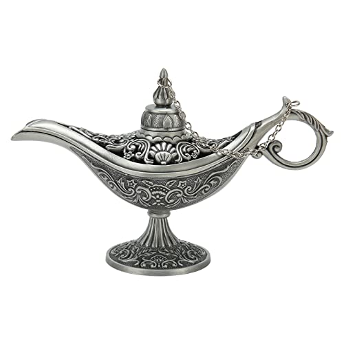PxQuerantic Lámpara árabe de Peltre Antiguo, luz de Deseos de aleación de Zinc con patrón en Relieve 3D, decoración de Mesa Retro para Fiestas de Disfraces, hogar, Bodas y Accesorios de fotogr