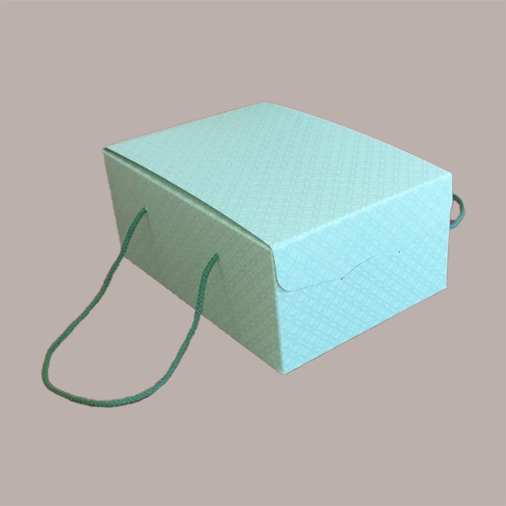 Lucgel Scatola In Cartone Alimentare Matelassè Verde, Con Manici In Cordoncino, Per Colomba 1000g, 5 Pezzi 335x235x140 Mm