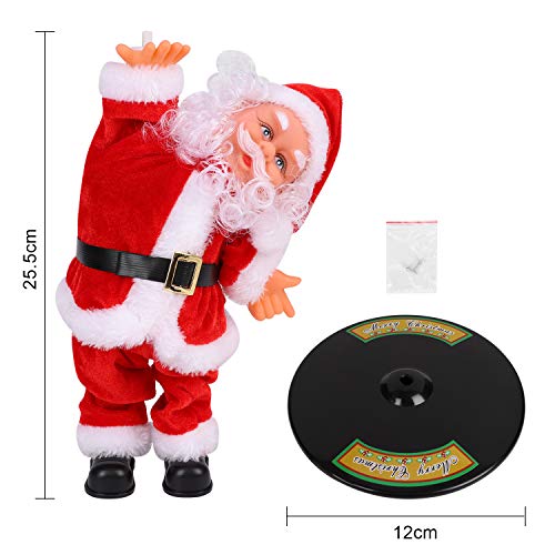 LONTG Father Christmas Figure Singing and Dancing Santa Claus Electric Musical Santa Claus Gift Rotating Handstand Desktop Ornaments Christmas Ornaments Fireplace Decoration - Image 4