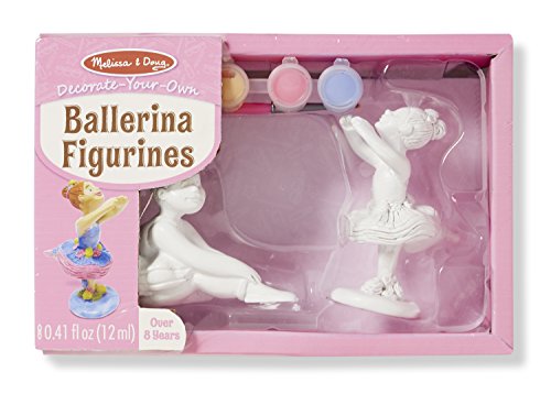 Melissa & Doug Decorate-Your-Own Ballerina Figurines Craft Kit: 2 Figurines to Paint