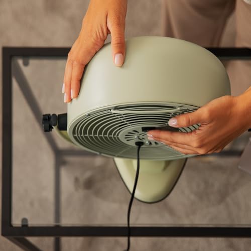 Cecotec - Ventilateur de Table EnergySilence 800 RetroDesk Green - 20 W, Diamètre 25 cm, 3 pales, 2 Vitesses, Design Soigné, Utilisation Facile