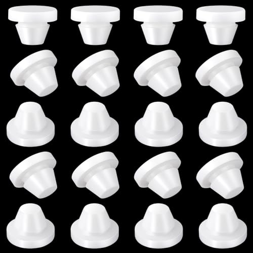 Image of HINZIC 20 Pack 5 /16 Inch (8mm) Button Plug Seal Fit for 8-8.5mm Snap in for Locking Bottle Jack Oil Fill Hole Tube- White