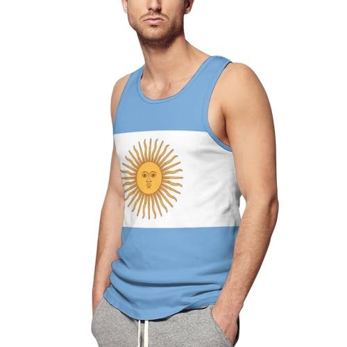 Gilet amincissant pour hommes motif drapeau argentin débardeur de sport grande taille confortable