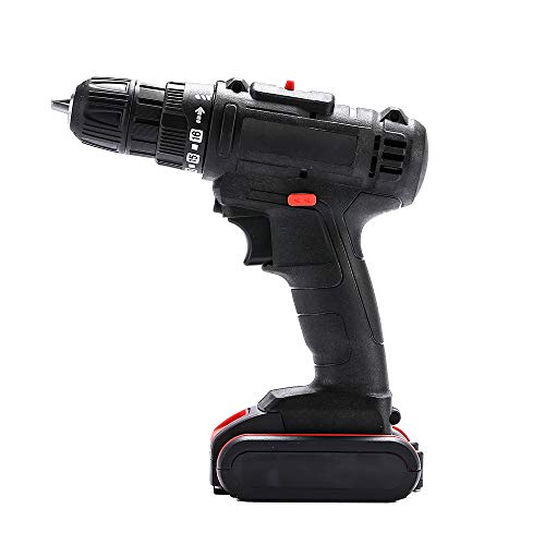 Akku-Bohrschrauber Elektroschrauber 48VF Schnellladung mit LED-Arbeitslicht, 21V electricdrill,Haushaltsbohren(1 x Akkus, 1 x Schnellladegerät，1