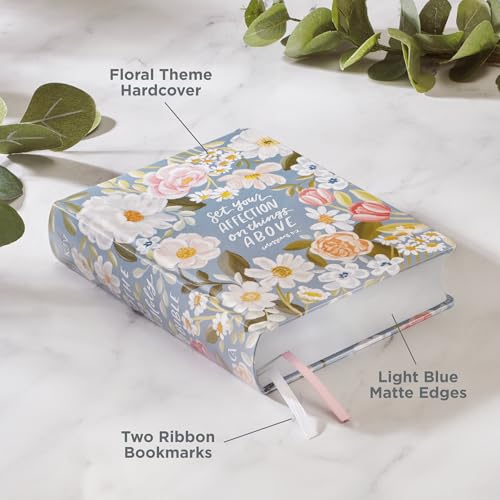 Image of KJV Note-taking Bible, Special Edition, Journal Space, Reading Plan, Maps, Concordance, King James Version Holy Bible, Flora Blue Floral, 8.65 pt. (KJV Note-taking Loveall Edition)