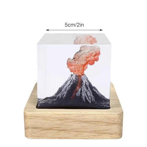 Lampe volcan LED rouge avec simulation d'éruption et colonne d'eau - 2