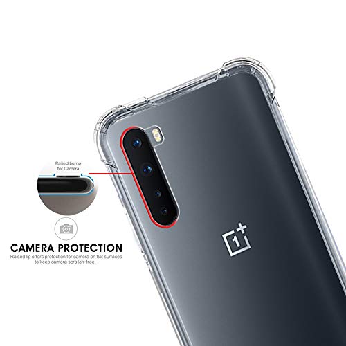 Image of TheGiftKart Crystal Clear Back Cover Case for OnePlus Nord 5G (2020) | Raised Bumps for Camera & Screen Protection | Ultra Clear Soft Silicone Back Cover Case for OnePlus Nord 2020 (TPU, Transparent)