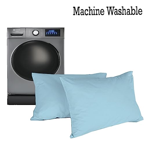 Image of Microfiber Pillow Set of 2 for Sleeping - 17x27 Inches, Light Blue