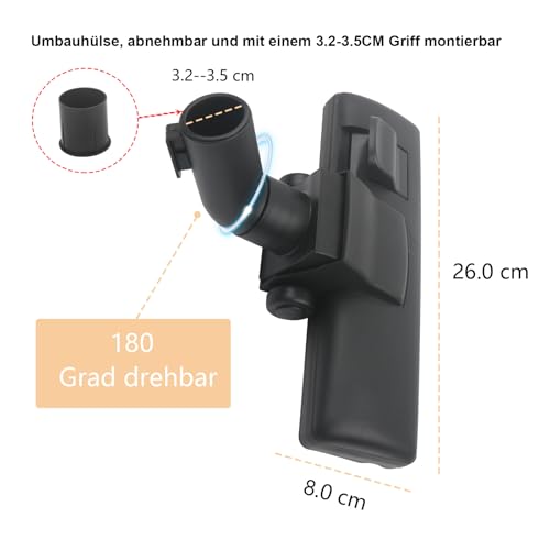 Staubsaugerdüse 32-35 mm,Staubsauger Bürste,kompatibel mit Miele, AEG, Siemens, Bosch, Kärcher etc.