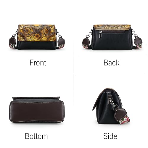 Crossbody Bag for Women Leather Vintage Satchels Shoulder Bag Womens Medium Purse3