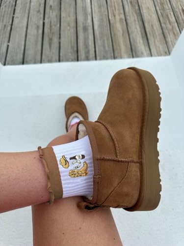 Women's Cute Grip Pilates Socks Non-Slip Yoga Ballet Socks with Ruffle Cuff & Embroidery4