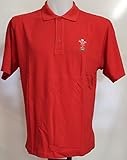 3 Tasten auf der Vorderseite. Wales Rugby Jungen Poloshirt, Rot, Medium Boy\'s