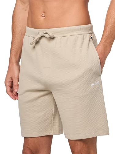 Image of BOSS Men's Waffle Contrast Logo Lounge Shorts