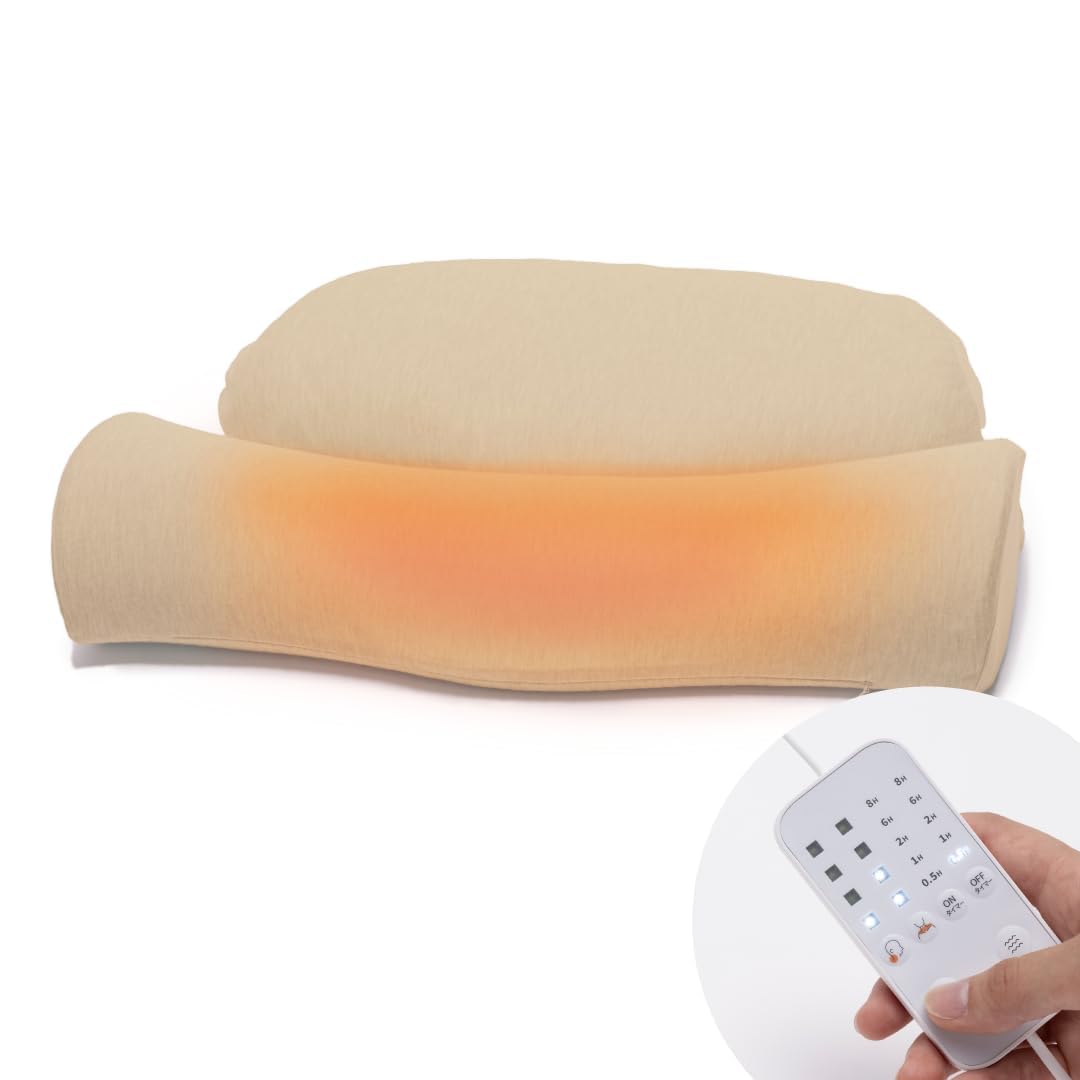 CALQS ホッとする枕 PLUS クリームベージュ　温まる 温める Amazon｜[CALQS ホッとする枕 PLUS オフホワイト] 枕 ピロー 首